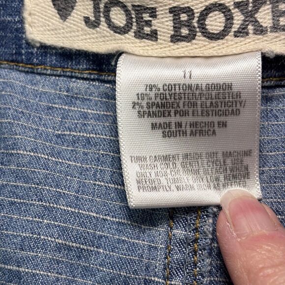 Joe Boxer Light Denim Buckle Belt Pocket Detail Y2K Mini Skirt size 11 - Picture 8 of 9